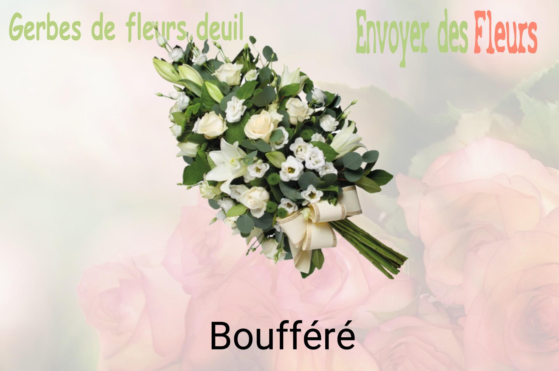 Gerbe de fleurs de deuil livrée à Boufféré